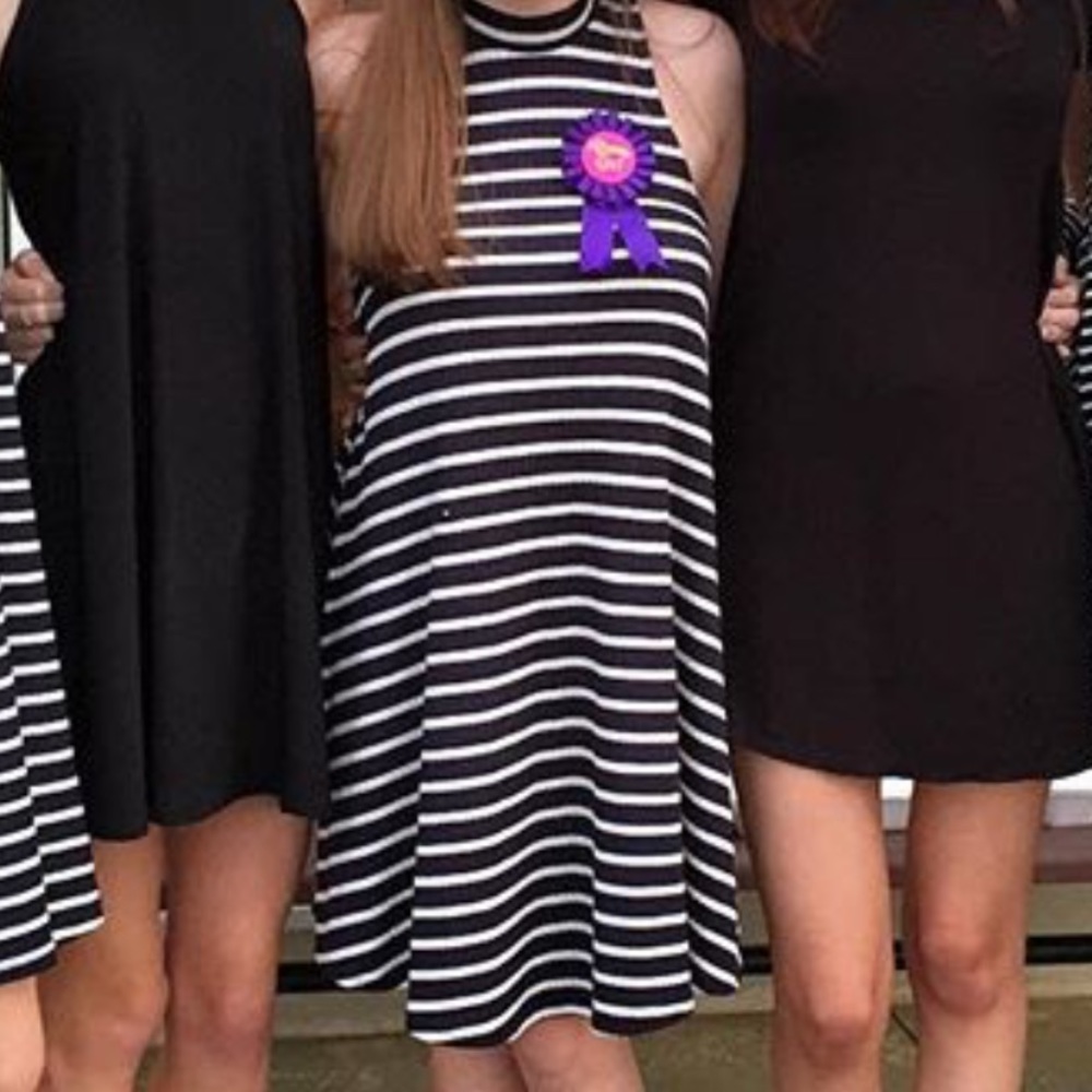 Hollister striped low turtleneck dress